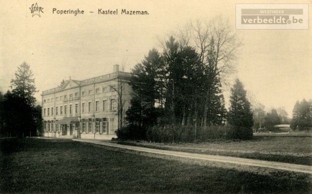 Kasteel Couthof langs de huidige Couthoflaan gefotografeerd omstreeks 1900. Rond de vorige eeuwwisseling werd het kasteel bewoond door burgemeester baron Raoul Mazeman (Privécollectie; 'Westhoek verbeeldt') http://www.westhoekverbeeldt.be/afbeelding/7828e306-bbc5-11e3-a96f-7f03de76d281 